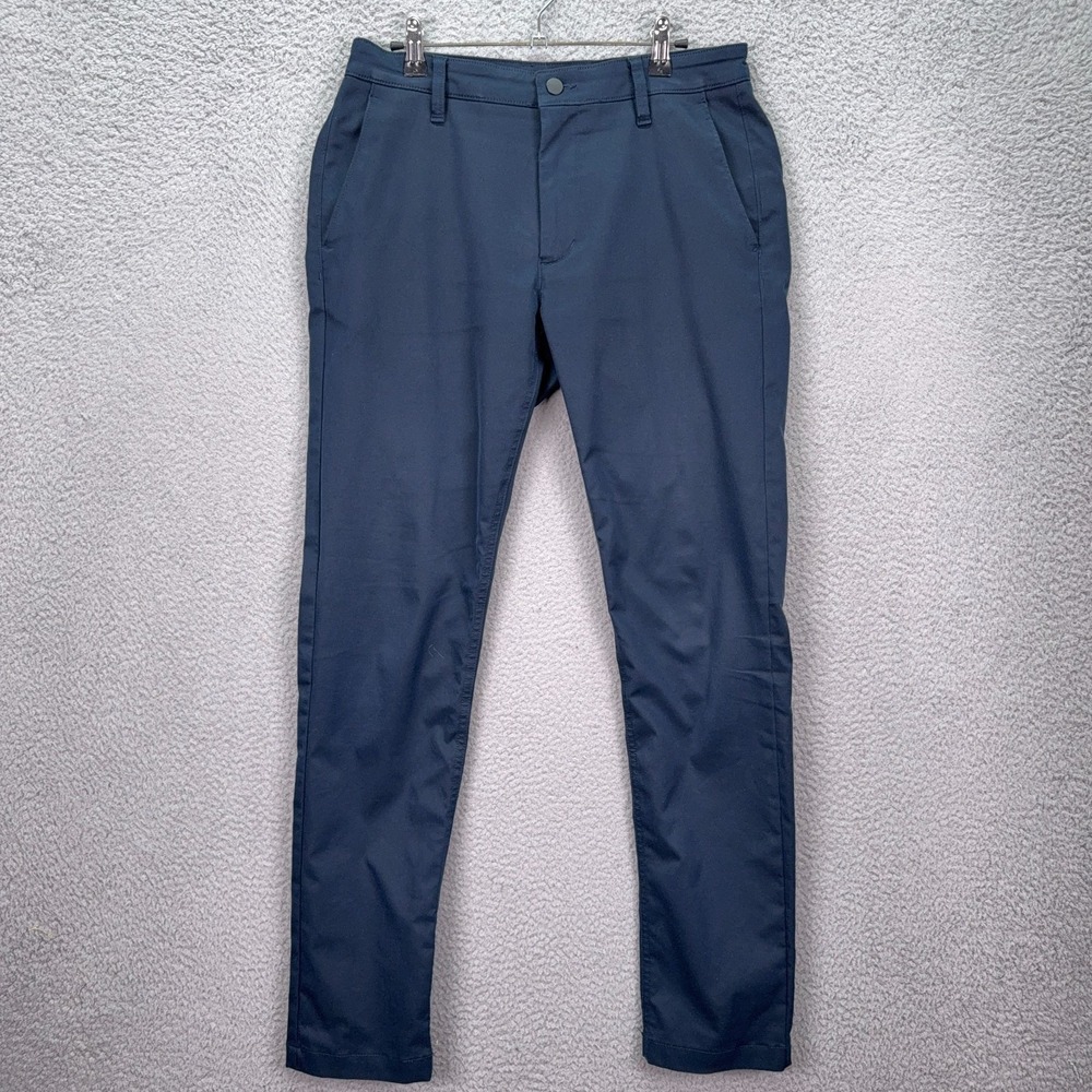 Proof Pants Mens 31 Navy Blue Performance Slim Chino Golf Office Business Work